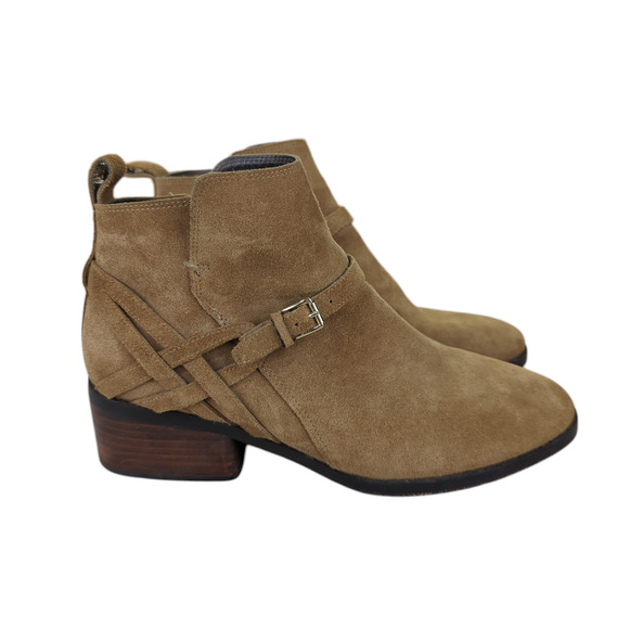Cole Haan Pearlie Suede Booties W07900 Camel Brown Ankle Boots Women's 8B - Picture 2 of 8